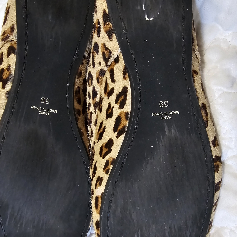 Papanatas Leopard Print Shoes Lace-Up Flats Size 39 - Picture 5 of 11